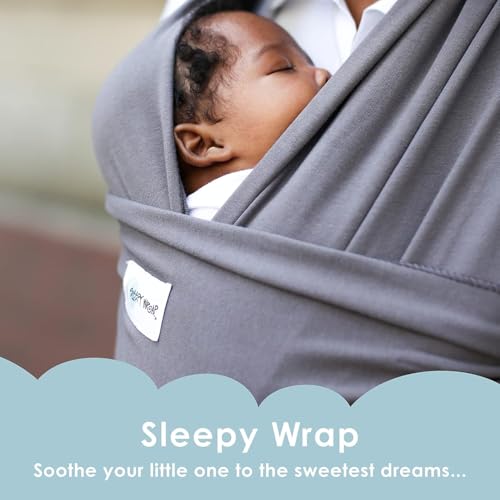 Stretchy Ergonomic Baby Carrier Sling for Newborns to Toddlers - Hands-Free Lightweight Baby Wrap 7-35 lbs (Dark Grey)