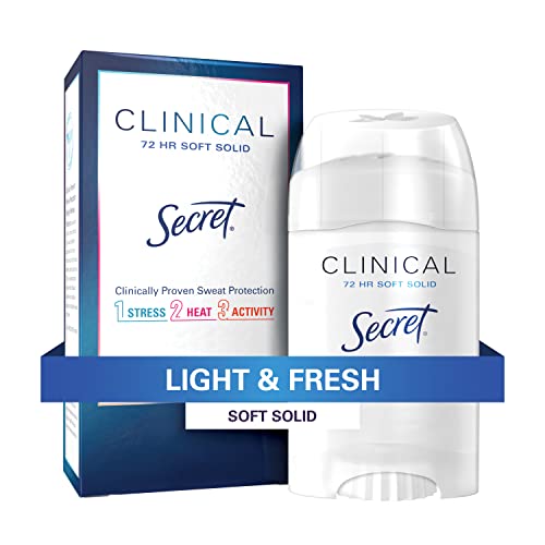 Clinical Strength Antiperspirant and Deodorant for Women, 3X Stress Sweat Protection, PH Balancing Minerals, Soft Solid, Light & Fresh Scent, 1.6 oz
