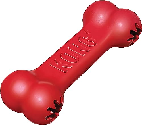 Goodie Bone - Classic Durable Natural Rubber Dog Bone, Supports Mental Engagement - Treat Dispensing - Red - for Medium Dogs