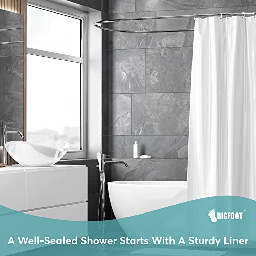 Shower Curtain Liner – 72 x 72 PEVA Premium Shower Curtain with Rustproof Metal Grommet and 3 Magnetic Weights – Odor Free and Compatible with Standard Showers, Clear