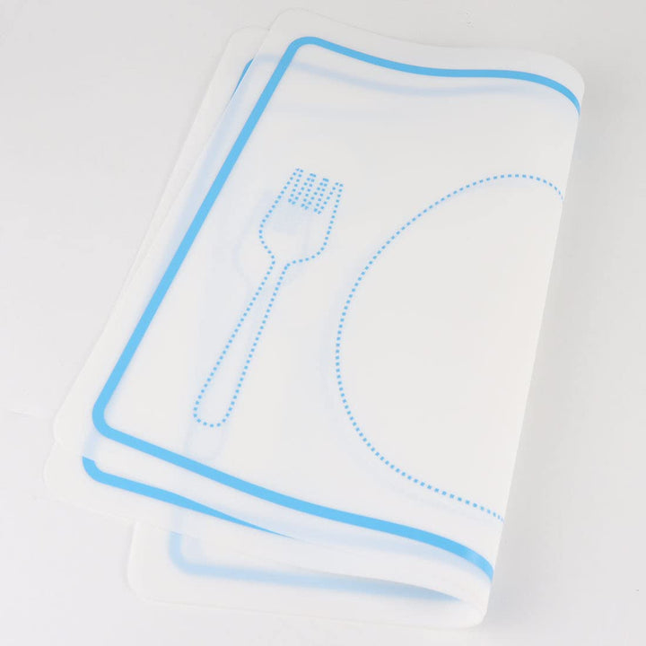 Silicone Placemats for Kids, 2PCS Non-Slip Reusable Baby Placemat Eating Table Mat, Waterproof Stain Resistant Table Setting Food Mat for Toddler Baby Kids, Easy to Clean and Roll Up (11.8x8.7inch)