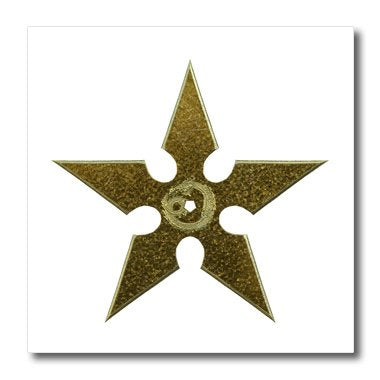 A Gold Shuriken with Dragon Art Iron On Heat Transfer, 6