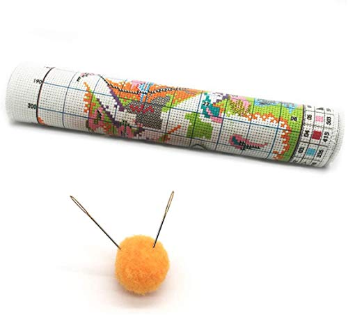 Cross Stitch kits Stamped Full Range of Embroidery Starter kits for Beginners DIY 11CT 3 Strands - The art of hummingbirds 25.6×25.2(inch)