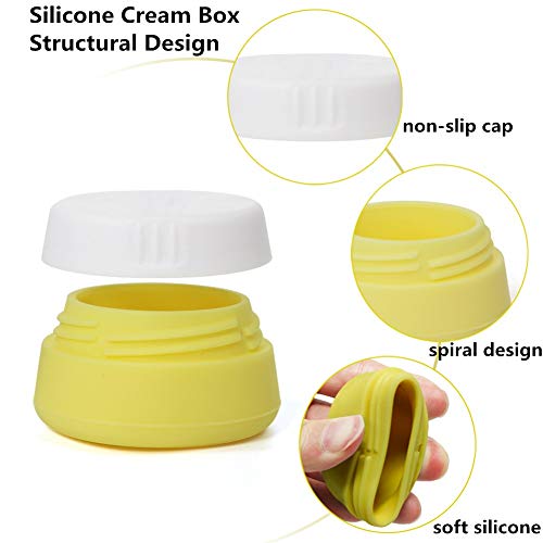 Travel Containers Sets Silicone & PP Cream Jars for Toiletries Empty Lotion Leak-proof & TSA Approved Bottles Accessories with Hard Sealed Lids for Cosmetic Makeup Face Cream (9 Jars)