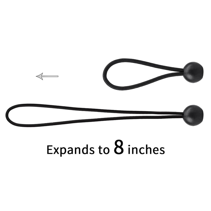 30 Pack Bungee Balls, Black Ball Bungee Heavy Duty Heavyweight 4 inches Tarp Bungee Cords, Weather Resistant Tie Down Strap 4mm Thickness - for Camping, Tents, Cargo, Holding Wire and Hoses