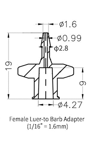 Female Luer Lock Connector - 1/16 Hose Barb Fittings PP Polypropylene Hose, 25x Luer Lock Adapter for Laboratory Equipment, Luer Lock Syringe, Female Hose Connector, Luer Hose Barb Adapter