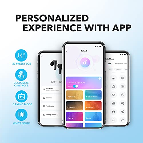 by Anker P20i True Wireless Earbuds, 10mm Drivers with Big Bass, Bluetooth 5.3, 30H Long Playtime, Water-Resistant, 2 Mics for AI Clear Calls, 22 Preset EQs, Customization via App