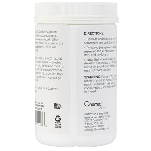 OurPet's Premium Catnip - 2.25 oz Jar of High Potency Catnip - 100% North American Grown