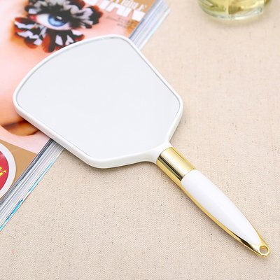 White Colour, Square: Handheld Mirror with Handle, for Vanity Makeup Home Salon Travel Use (White Colour, Square)