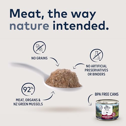 Peak Canned Wet Cat Food – All Natural, High Protein, Grain Free, Limited Ingredient, with Superfoods (Venison, Case of 12, 6.5oz Cans)