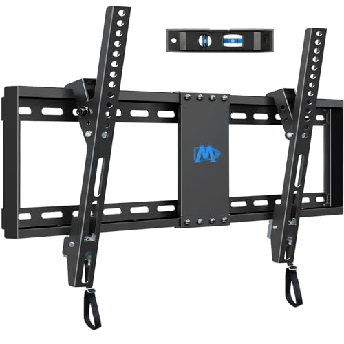 UL Listed TV Mount for Most 37-75 Inch TV, Universal Tilt TV Wall Mount Fit 16, 18, 24 Stud with Loading Capacity 132lbs, Max Vesa 600 x 400mm, Low Profile Flat Wall Mount Bracket