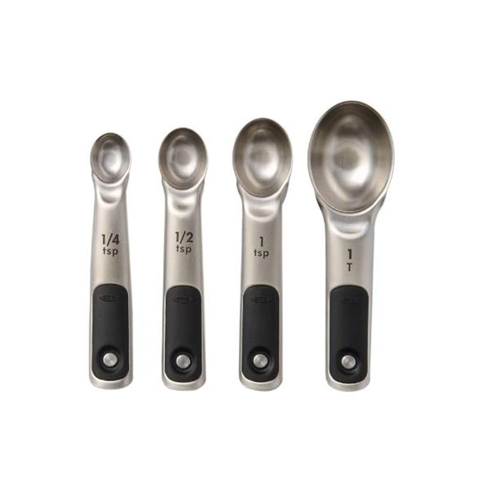 Good Grips 4 Piece Stainless Steel Measuring Spoons with Magnetic Snaps