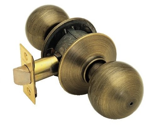 Schlage F40ORB609 Orbit Privacy Door Handle Knob, Antique Brass