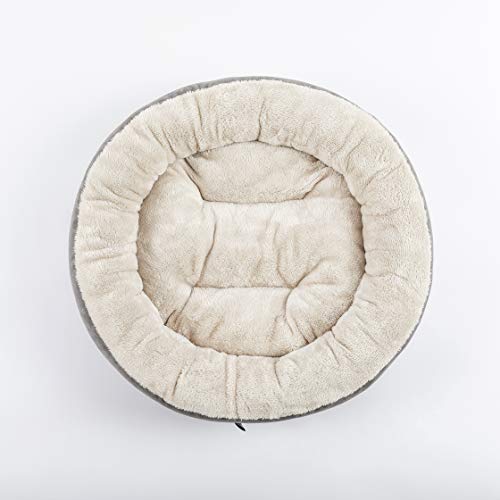 Love's cabin Round Donut Cat and Dog Cushion Bed, 20in Bed for Cats or Small Dogs, Anti-Slip & Water-Resistant Bottom, Super Soft Durable Fabric Pet Beds, Washable Luxury Cat & Dog Bed Gray