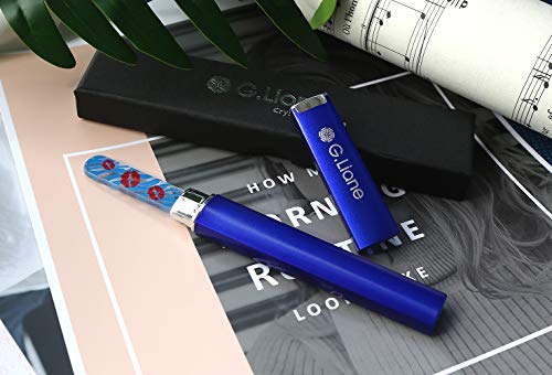 Premium Glass Nail File With Case Professional Crystal Fingernail Files Perfect Manicure Set For Women Men Kids Nail Care Gift Set (Blue)