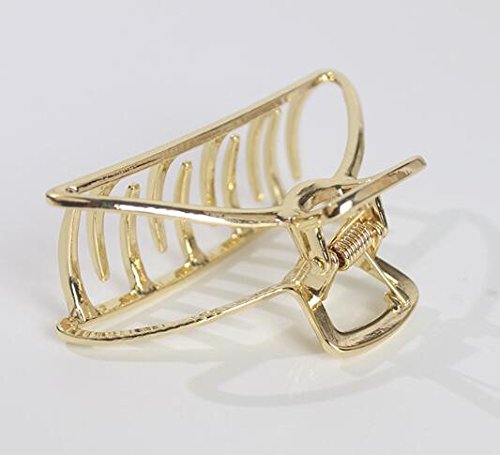 Vintage Metal Claw Hair Clip Women Fashion Retro Hair Catch Barrette Hair UpdoClaw Clip Jaw Clips for Thick Hair (Gold)