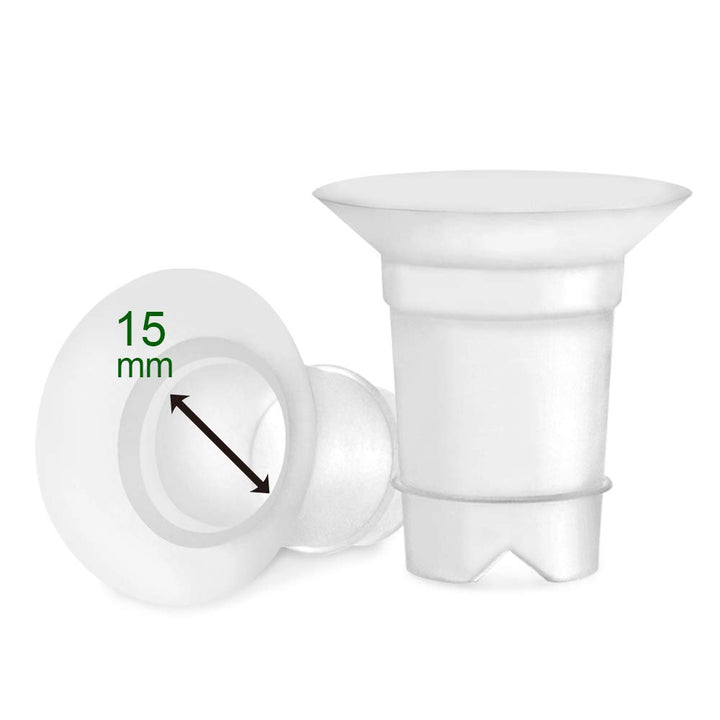 Flange 15mm Inserts Compatible with Medela, Spectra 24 mm Shields/Flanges, Momcozy/Willow Wearable Cup. Compatible with Medela Freestyle, Harmony, to Reduce 24mm Down to 15 mm; 2pc/Each
