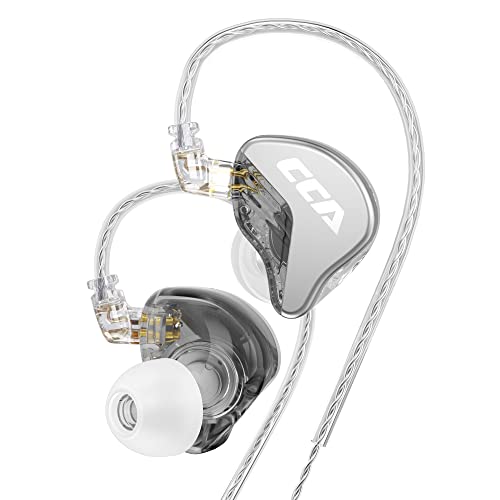 CRA in Ear Monitor Headphones, Ultra-Thin Diaphragm Dynamic Driver IEM Earphones, Clear Sound & Deep Bass, Wired Gaming Earbuds with Tangle-Free Detachable Cable for Singer Musicians Drummers DJ
