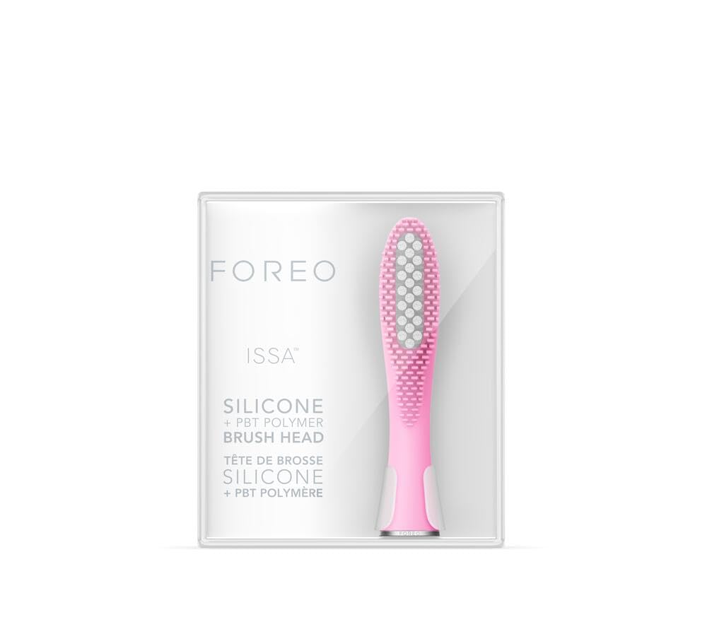 ISSA Hybrid Wave Brush Head Pink, Medical-Grade Silicone & PBT Polymer Bristles, 6 Months Lasting