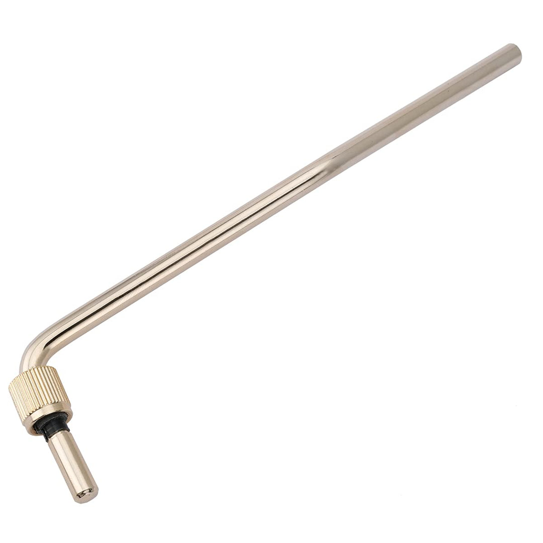 Pro 6mm Collared Steel Tremolo Arm Whammy Bar Vibrato Arm for Floyd Rose Double Locking Tremolo Bridge Electric Guitar, Gold