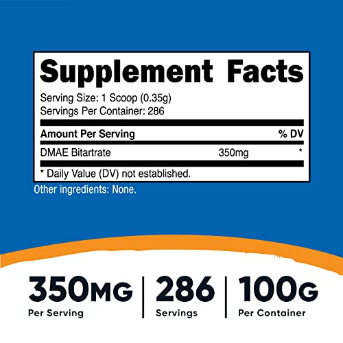 Pure DMAE-Bitartrate Powder 100 Grams