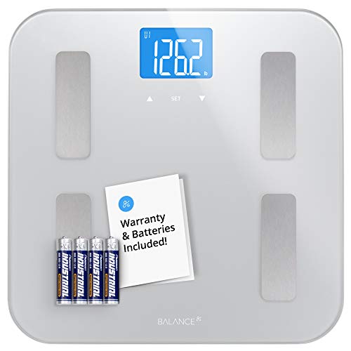 Digital Weight Bathroom Scale, Shine-Through Display, Accurate Glass Scale, Non-Slip & Scratch Resistant, Body Weight (White)