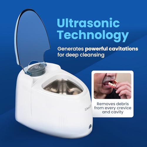 F3900 Ultrasonic Denture/Aligner/Retainer Cleaner for all dental and sleep apnea appliances, 110V 20W (tank no longer removable) , White , 0.4Pt/0.2L