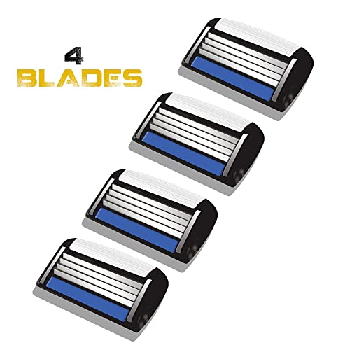 Men's HB4 Refill Shaving Razor Blades. Stainless Steel Blades for No Tugging or Pulling, Shave Less, Works for Face, Body, and Scalp (Pack of 1)