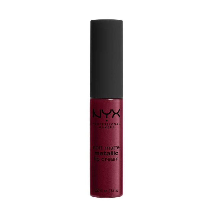 PROFESSIONAL MAKEUP Soft Matte Metallic Lip Cream, Liquid Lipstick - Madrid (Cranberry Red)