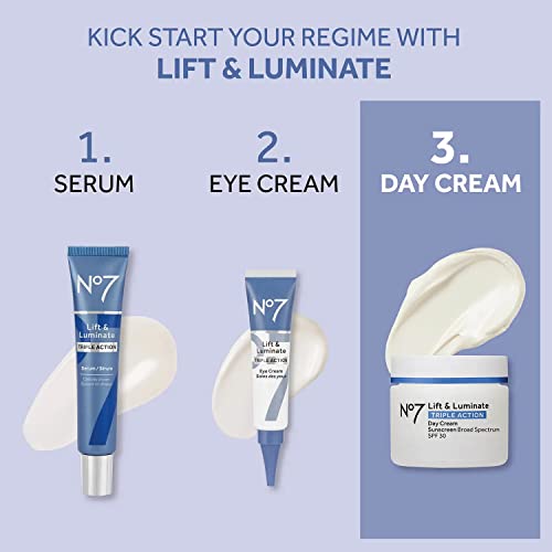 Lift & Luminate Triple Action Fragrance Free Day Cream SPF 30 - Broad Spectrum Anti Aging Face Cream - Hydrating Hibiscus Peptides & Hyaluronic Acid + Brightening Emblica & Vitamin C (50ml)