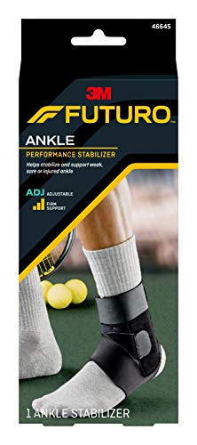 FUTURO Performance Ankle Stabilizer, Left or Right, Adjustable Size, Firm Support, Helps Support Stiff, Sore or Injured Ankles, Customizable Levels of Compression, Breathable Materials (46645ENR)