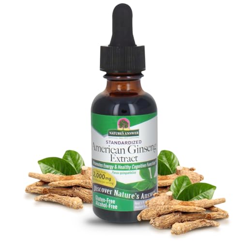 Nature's Answer Ginseng American Root Alcohol-Free, 1-Fluid Ounce | Promotes Vitality | Immune Support Booster | Improves Cognitive Function | Natural Energy Increase