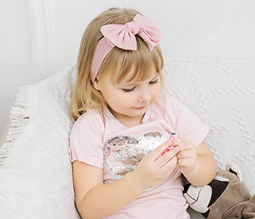 Baby Girls Headbands with Bows Handmade Hair Accessories Stretchy Hairbands for Newborn Infant Toddler Baby Essentials (Figure 10pcs)
