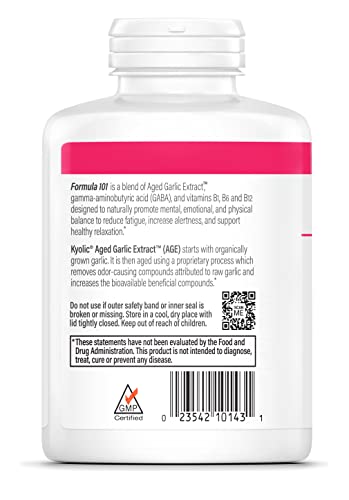 Aged Garlic Extract Formula 101, Stress and Fatigue Relief, 300 Capsules (Packaging May Vary)