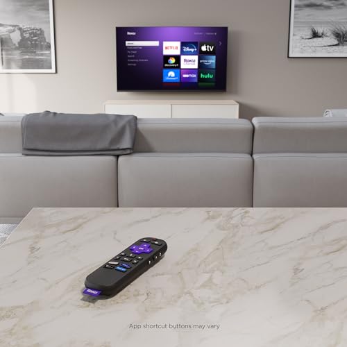 Voice Remote | Replacement TV Remote Control with Voice Control, Simple Setup, & Pre-Set App Shortcuts - Compatible with TV, Players, & Audio Devices
