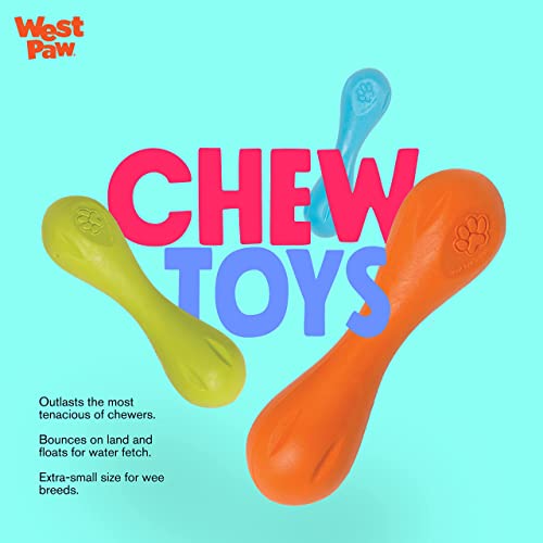 Zogoflex Hurley Dog Bone Chew Toy – Floatable Pet Toys for Aggressive Chewers, Catch, Fetch – Bright-Colored Bones for Dogs – Recyclable, Dishwasher-Safe, Non-Toxic, Large, Tangerine