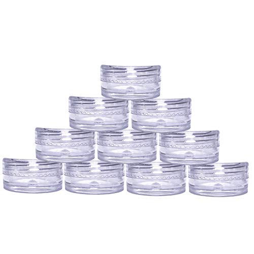 (50 Pieces, Clear) 5Gram/5Ml Round Clear Container Jars With Clear Screw Cap Lids For Lip Balms, Makeup Samples Makeup Eye Shadow Nails Powder Jewelry - Bpa Free €¦