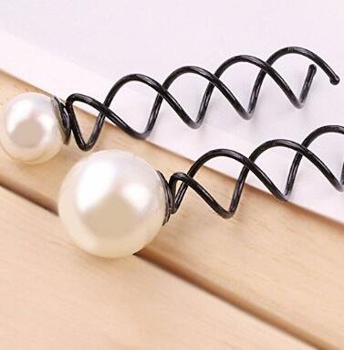 6PCS Pearl Spiral Hair Pin Clip Bun Stick Spin Screw Twist Barrette Hair Jewelry for Women Girls DIY Hair Styling Tools (Large-1.8cm)