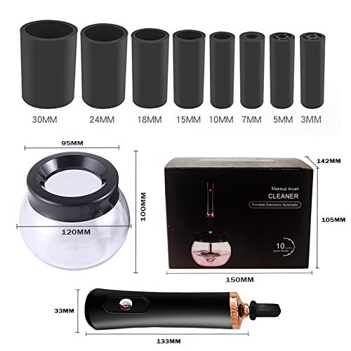 Nail Lacquer Shaker Makeup Brush Cleaner Dryer Portable Evenly Electric Liquid Mixer Nail Gel Polish Shaking Machine Handsfree Tool for Eyelash Extension Glue Nail Polish Ink Pigment - Black
