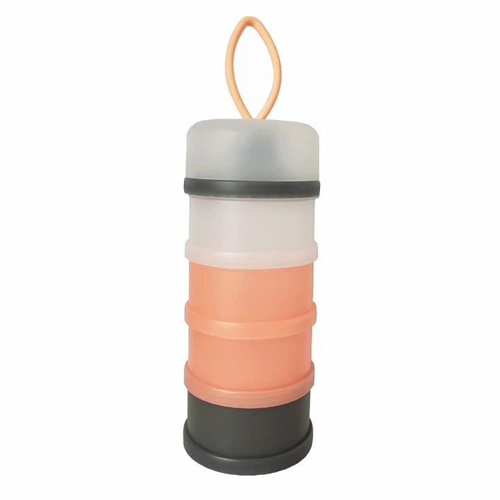 4-Piece Twist Lock Snack Storage Container, Non-Spil Portable and Stackable Storage Travel Container for Protein Powder Formula Nuts and Fruit, BPA Free Durable Plastic Snack Containers
