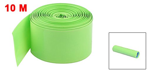 33Ft 10Meter 29.5mm Flat Width Light Green PVC Heat Shrinkable Tubing Heat shrink Wrap Sleeve Cover for 1 x 18650 Battery