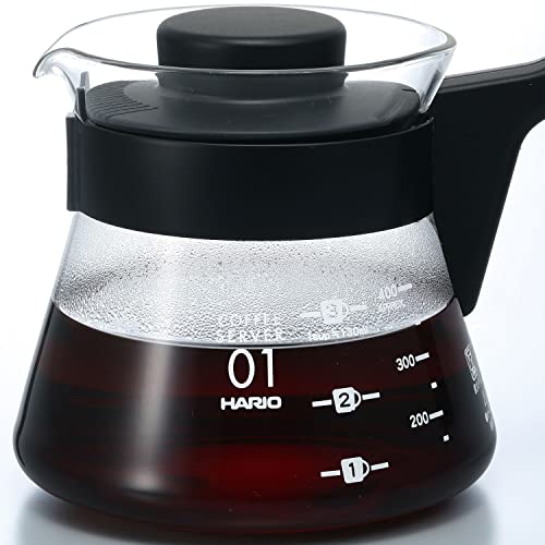 V60 Glass Coffee Server, 450ml, Black