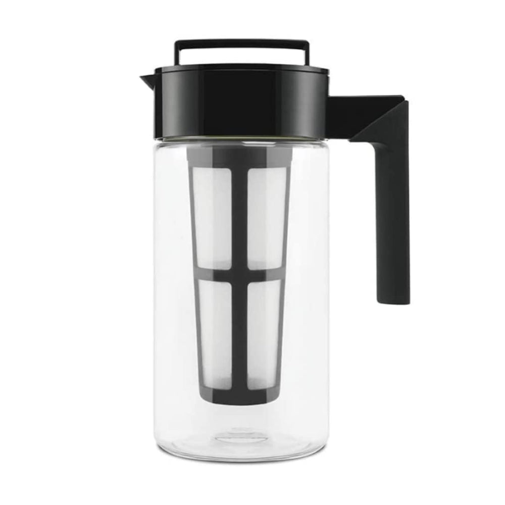 Patented Deluxe Cold Brew Coffee Maker with Black Lid Airtight Pitcher, 1 Quart, Black