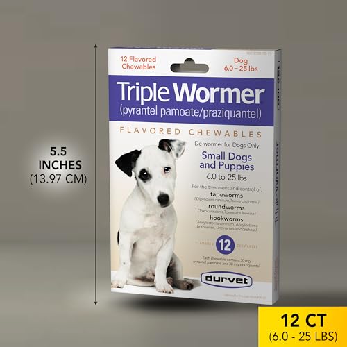 DURVET 12-Pack Triple Wormer Tablets for Puppies and Small Dogs