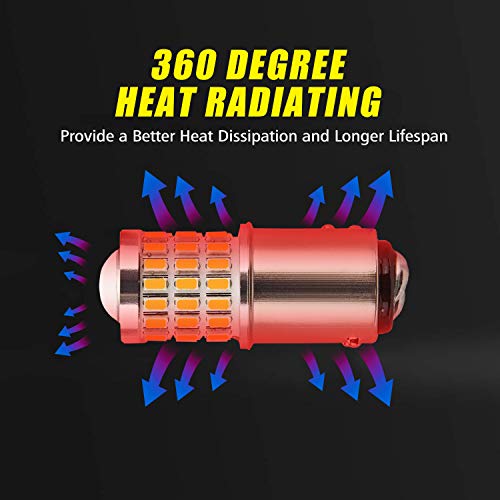 2057 1157 2357 7528 2057A 1157A 2357A LED Bulbs Amber Yellow, Ultra Bright 57-SMD LED Replacement for Blinker Lights, Turn Signal/Parking or Running Lights, Brake/Tail Lights (Pack of 2)