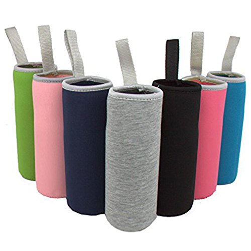 Sunkey 7 Pack Neoprene Water Bottle Sleeve 12oz - 19.4 oz Insulated Collapsible Drink Bottle Covers Carrier, Multi-color