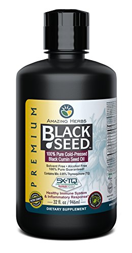 Premium Black Seed Oil - Cold Pressed Nigella Sativa Aids in Digestive Health, Immune Support, Brain Function, Joint Mobility, Gluten Free, Non GMO - 32 Fl Oz