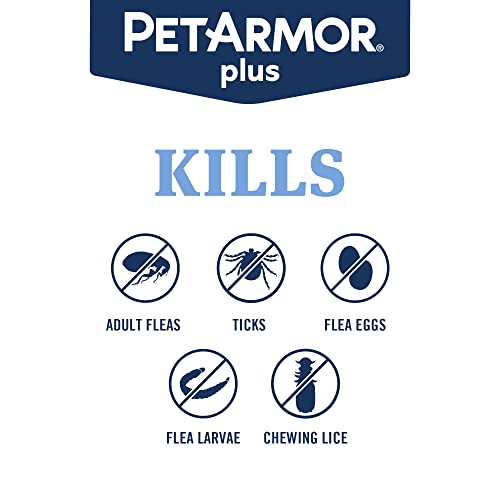 Plus Flea and Tick Prevention for Dogs, Dog Flea and Tick Treatment, 3 Doses, Waterproof Topical, Fast Acting, X-Large Dogs (89-132 lbs)