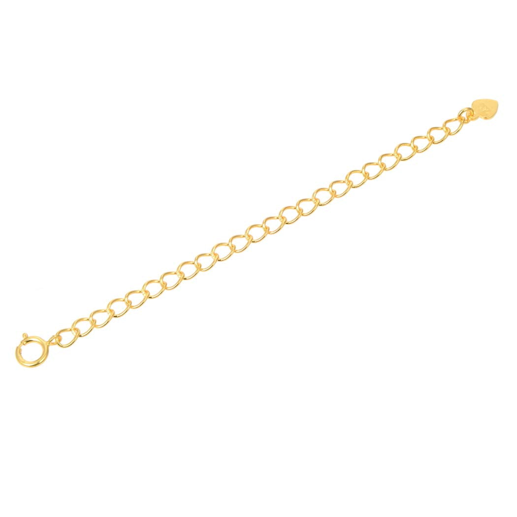2pcs Authentic Gold Plated Sterling Silver Jewelry Making Cable Chain Extender Cute Removable Adjustable 6 inch Extension for Necklace Anklet Bracelet SS300-6