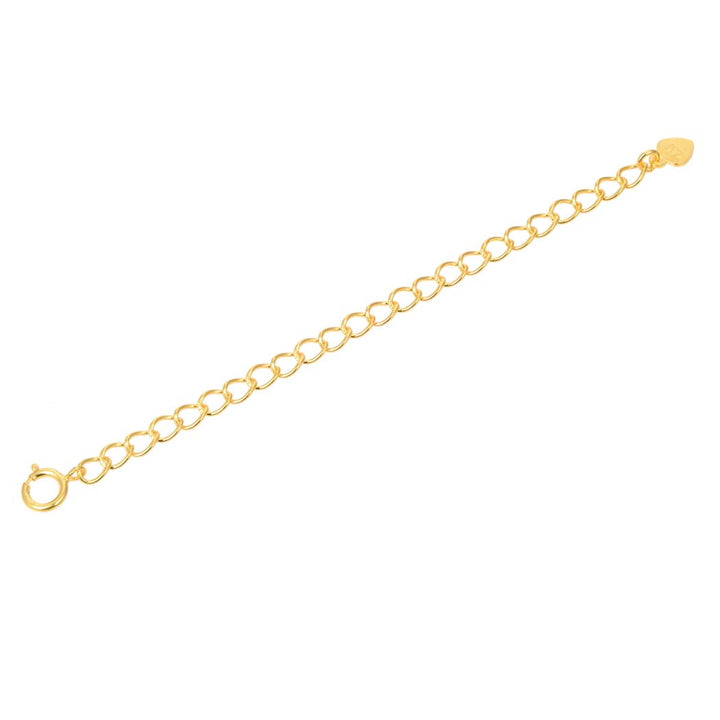 2pcs Authentic Gold Plated Sterling Silver Jewelry Making Cable Chain Extender Cute Removable Adjustable 6 inch Extension for Necklace Anklet Bracelet SS300-6